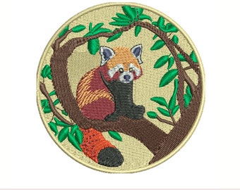 Red Panda Embroidery Patch: Woodland Animal Design (Digital Download)
