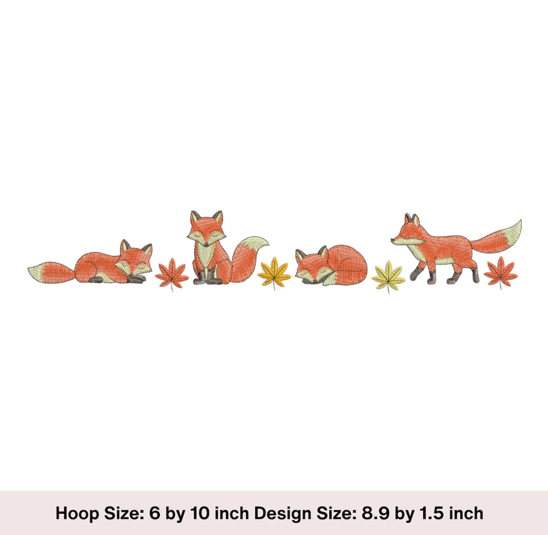 Fox Border Machine Embroidery Design: Woodland Animals (digital ...