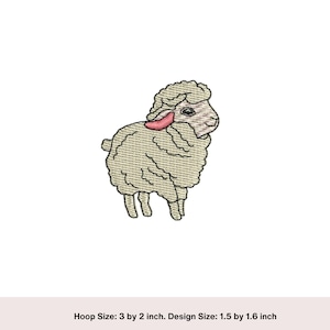 Sheep machine embroidery design, Small baby lamb embroidery design. Farm Animal embroidery, Digital embroidery design