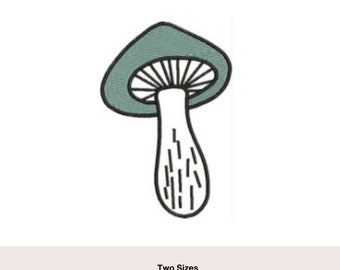 Blue Mushroom applique embroidery Design. Embroidered Mushroom design. Digital download. Machine embroidery fungi design.