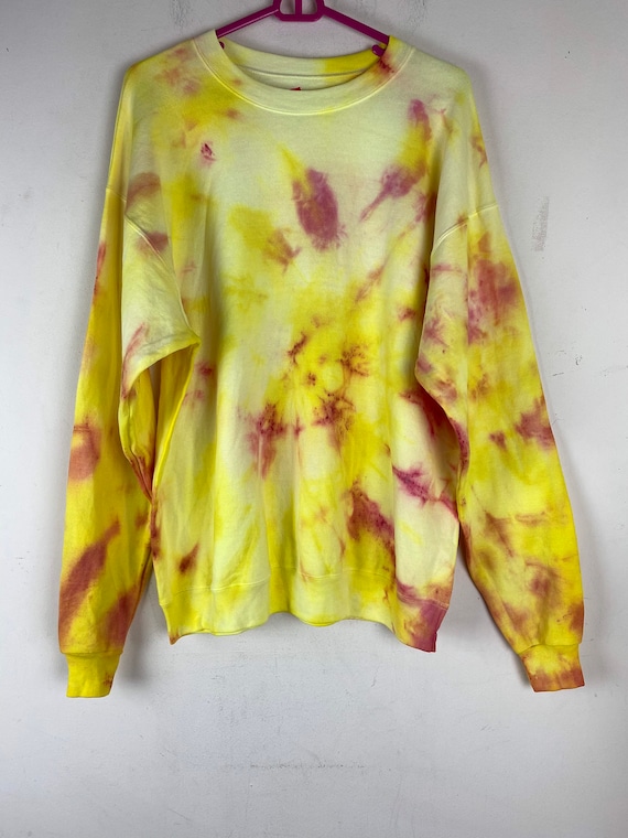 yellow pink sweatshirt