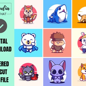 22 Cartoon Pets SVG - Silueta Nice ANIMALS PNG