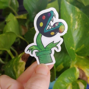 Rainbow Piranha plant vinyl sticker