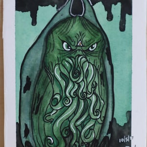 High Priest of the Great old ones, The Great Dreamer, The Sleeper of R&#39;lyeh, Cthulhu. Original inktober .