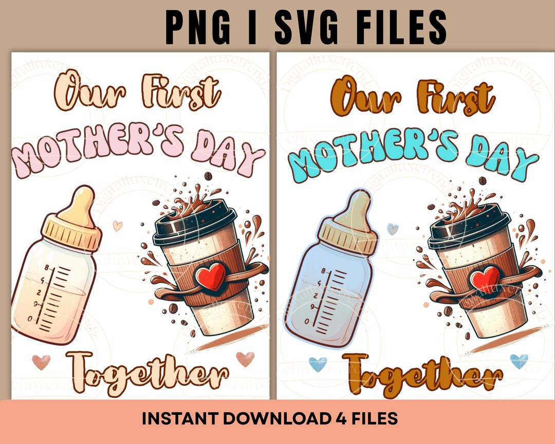 Svg File Matching First Mother's Day PNG SVG Files: Matching Outfits (digital Download ...