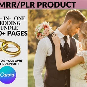 All-in-One Hochzeits-Bundle, 300+ Seiten Canva Templates mit MRR & PLR | Master Weiterverkaufsrechte | Planer Reiseplan Einladung Partyspiele eBook