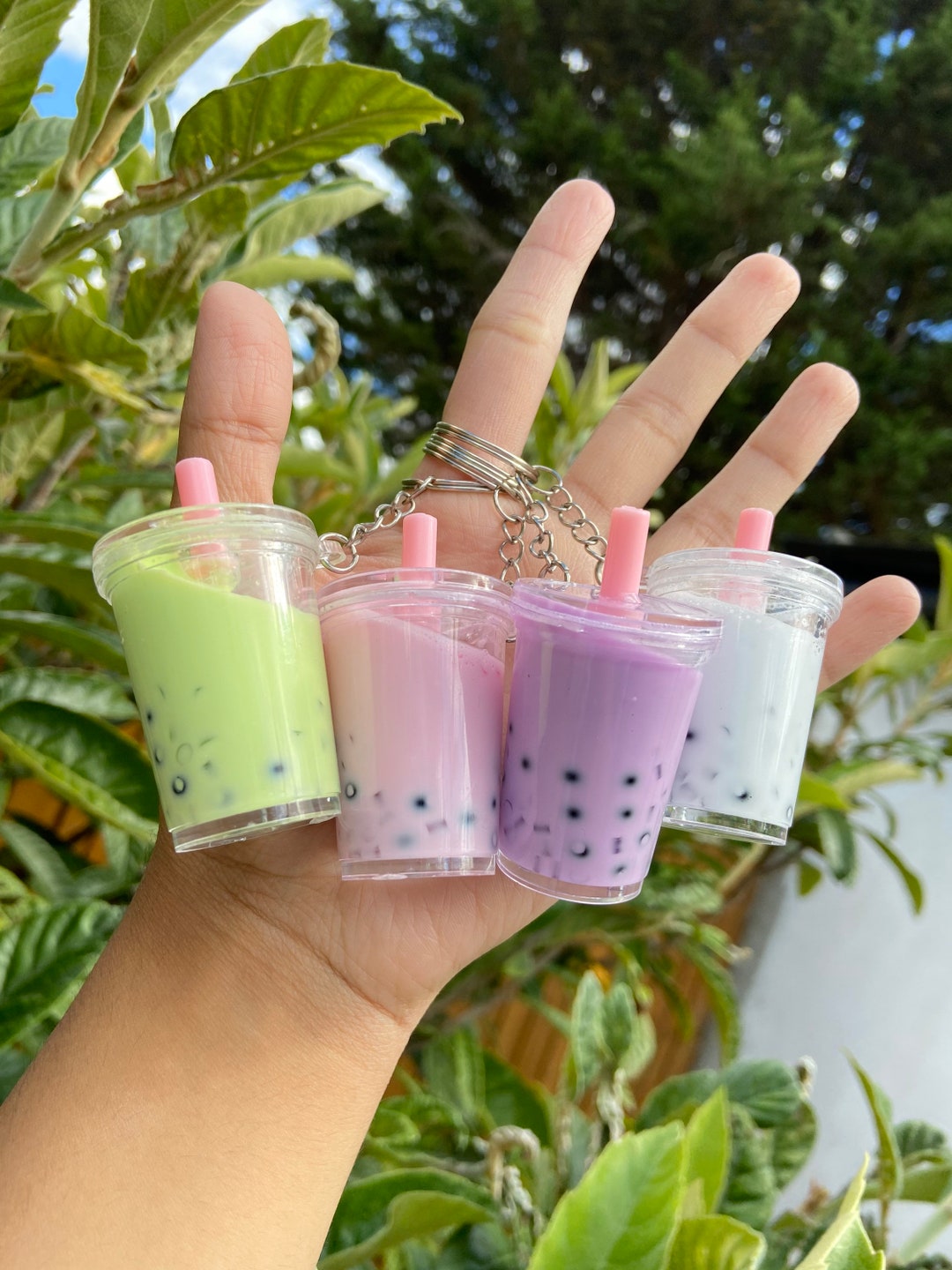 Bubble Tea Liquid Shaker Keychains Etsy UK