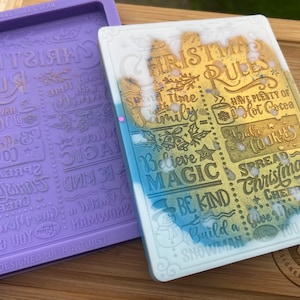 Christmas Rules Mini Slab Silicone Mold for Wax. Christmas Wax Melt Silicone Mould. Rules Slab Mold.