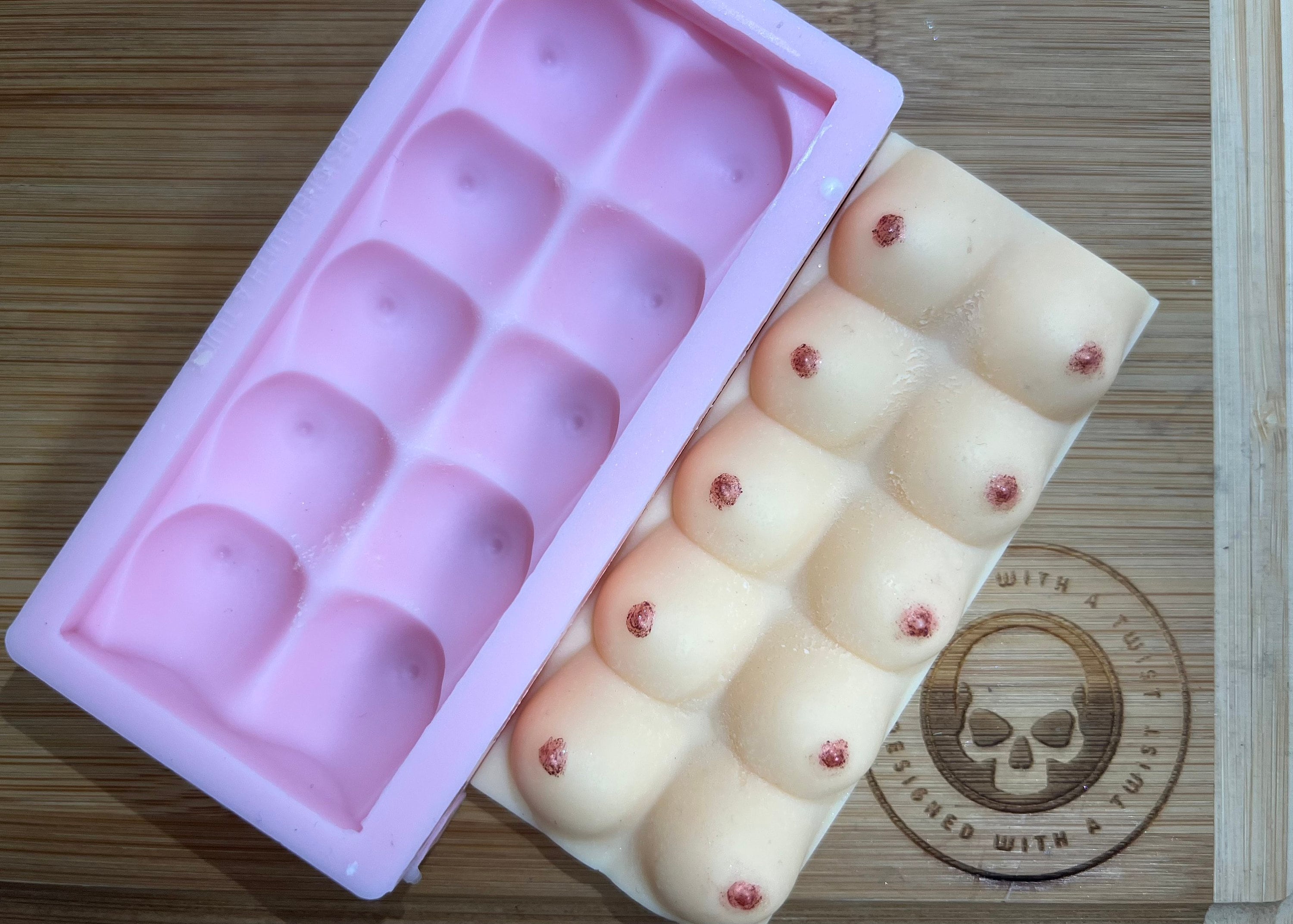 Boobie Snapbar Silicone Mold for Wax. Breast Wax Melt Silicone Mould. 