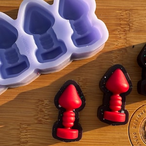Molde de silicone em formato de mini plug anal para cera, resina, argila, fondant, chocolate, isomalt, sabonete, decoração de bolos e muito mais. Molde de silicone.