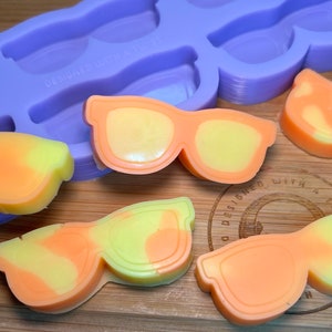 Moule en silicone pour cire fondue pour lunettes de soleil pour cire fondue, résine, argile, fondant, chocolat, savon, décorations de gâteaux et plus encore.