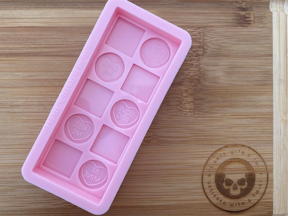 Valentines Hearts Snapbar Silicone Mold for Resin. Wax Melt Silicone Mould.  