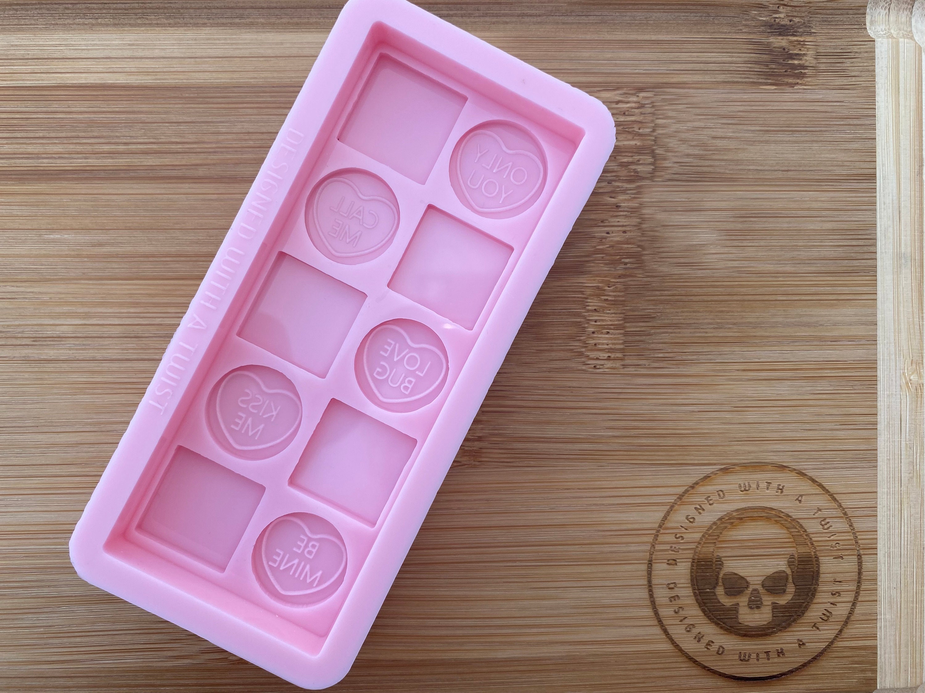 Wax Melt Molds Silicone,Hexagon and Square Silicone Wax Melt Mold with Hole