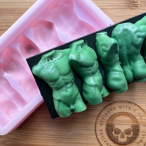 Turning Hercules Torso Snapbar Silicone Mold. Wax Melt Silicone Mould.