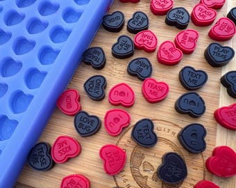 Conversation Heart Scrape n Scoop Silicone Mould for Wax, Resin, Clay, Fondant, Chocolate, Isomalt, Soap, Cake Toppers & More. Silicone Mold