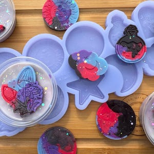 Celestial topper palet siliconen mal voor was, hars, klei, fondant, chocolade, isomalt, zeep, caketoppers en meer. Siliconen mal.