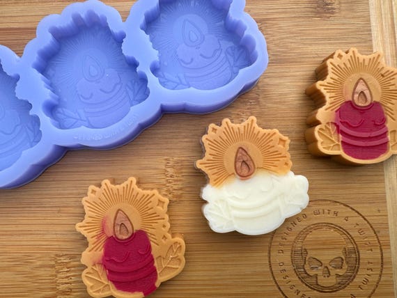Lot De 4 Moules En Silicone Forme Feuille De Houx - Pour Bougies, Savon, Chocolat - Décoration Noël DIY