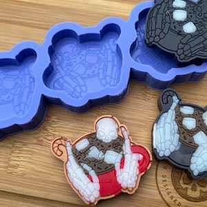 Creepy Hot Chocolate Wax Melt siliconen mal voor wax. Skelet waxmelt siliconen mal. Halloween-siliconenvorm. Chocolade siliconen mal