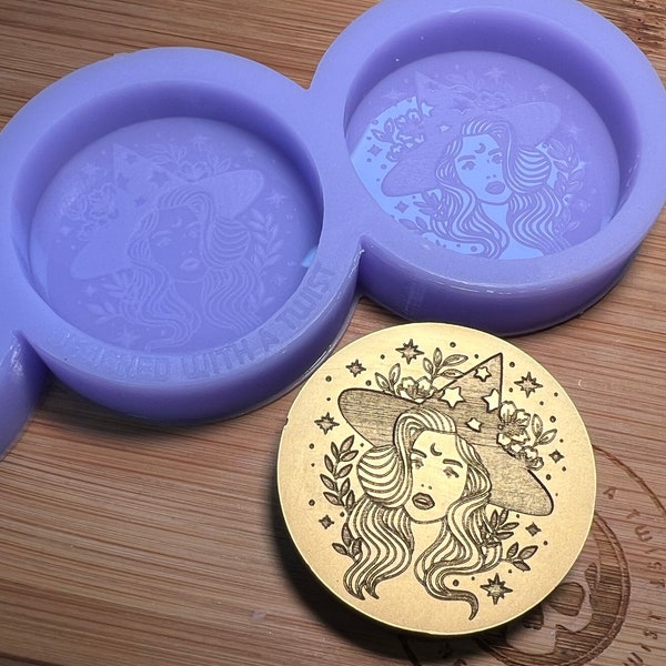 Pretty Witch Wax Melt Silicone Mold for Wax. Witch Wax Melt Silicone Mould. Wicca Silicone Mold