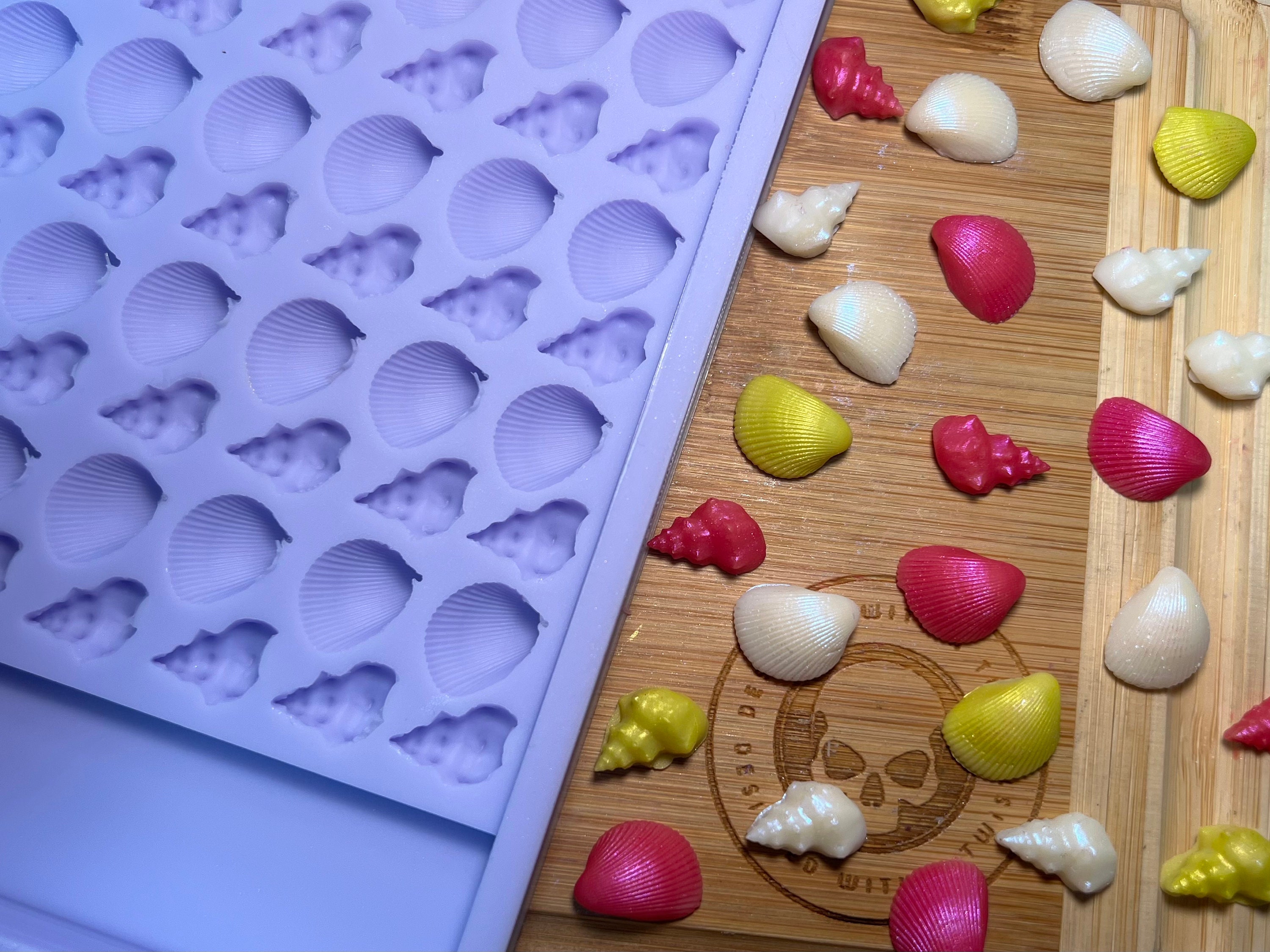 Seashell Scrape N Scoop Wax Tray Silicone Mould. Shell Wax Melt Mould.  Summer Scoop Wax Mold 