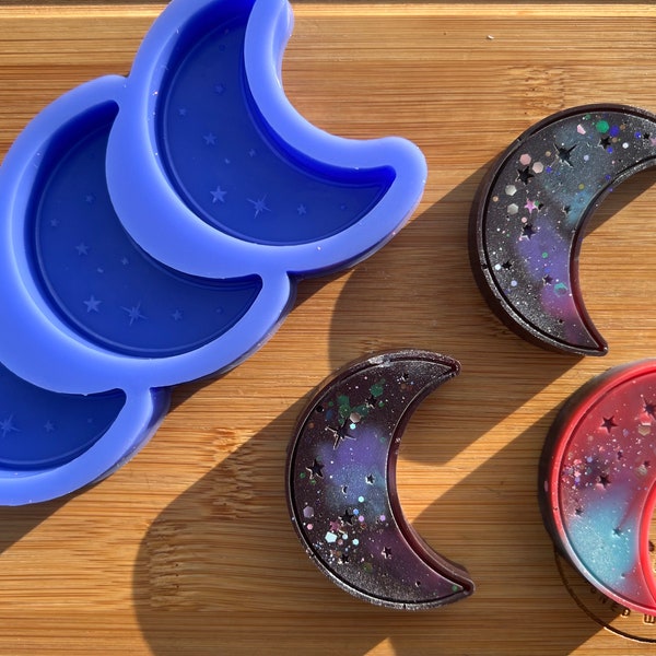 Moon Silicone Mold for Wax. Celestial Silicone Mould.