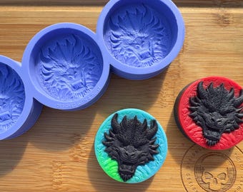 Fierce Dragon Silicone Mould for Wax, Resin, Clay, Fondant, Chocolate, Isomalt, Soap, Cake Toppers & More. Silicone Mold.