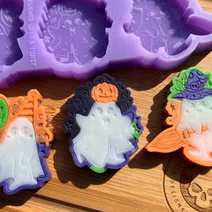 Spooky Cuties Wax Melt Silicone Mold for Wax. Cute Ghost Wax Melt Silicone Mould. Halloween Silicone Mold. Toe Tag Silicone Mould