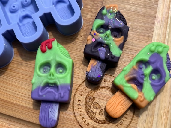 3d Zombie Lolly Wax Melt Silicone Mold for Wax. Wax Melt Silicone