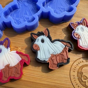 Ghost Donkey Silicone Mould for Wax, Resin, Clay, Fondant, Chocolate, Isomalt, Soap, Cake Toppers & More. Silicone Mold.