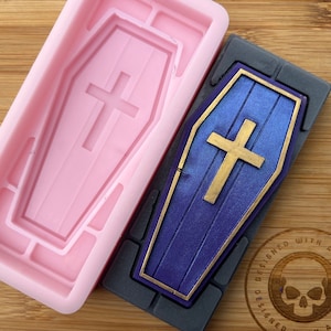 3d Coffin Snapbar Silicone Mold for Wax. Wax Melt Silicone Mould.