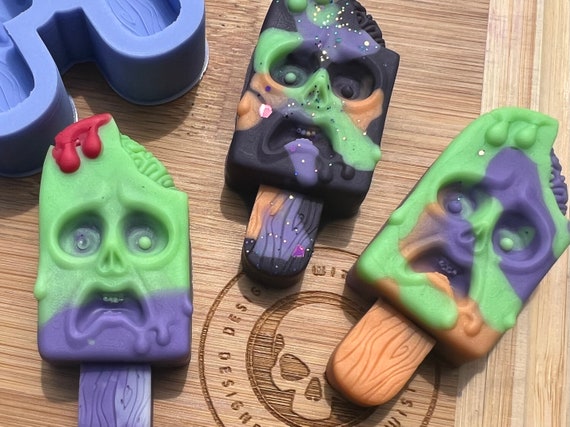 3d Zombie Head Wax Melt Silicone Mold for Wax. Zombie Wax Melt Silicone  Mould. 