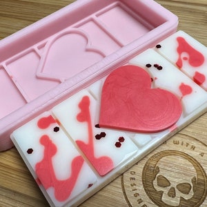 Love Heart Snapbar Silicone Mold for Resin. Wax Melt Silicone Mould.