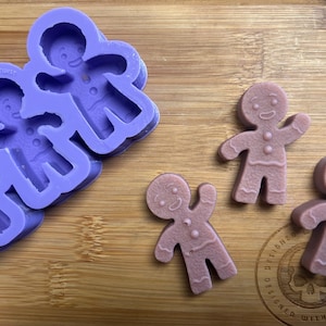 Gingerbread Men Wax Melt Silicone Mold for Wax and Soap. Gingerbread Wax Melt Silicone Mould. People Wax Melts Mould.