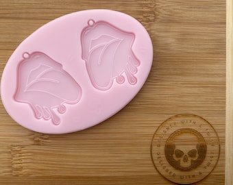 Dripping Lip Earring Silicone Mold. Lips Earring Mold. Silicone mould for resin craft.