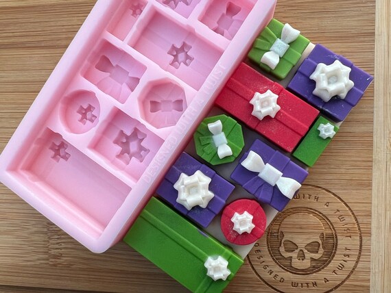 3d Christmas Present Wax Melt Silicone Mold for Wax. Present Wax Melt  Silicone Mould. 