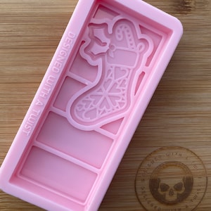 Christmas Stocking  Snapbar Silicone Mold for Resin. Wax Melt Silicone Mould.