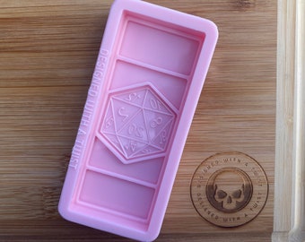 D20 Snapbar Silicone Mold for Resin. Wax Melt Silicone Mould.
