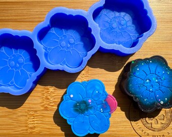 Silicone Mold Rounded Skull Flower Wax Melt Silicone Mould for Wax, Resin, Clay, Fondant, Chocolate, Soap, Cake Toppers & More.