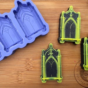 Moule en silicone pour fenêtre gothique pour cire, résine, argile, fondant, chocolat, savon, décorations de gâteaux et plus encore.