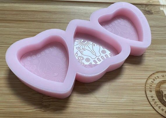 Valentines Hearts Snapbar Silicone Mold for Resin. Wax Melt Silicone Mould.  