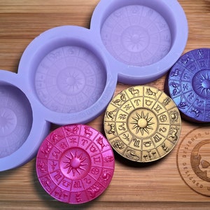 Zodiac Wheel Wax Melt Silicone Mold for Wax. Astrology Wax Melt Silicone Mould. Zodiac Silicone Mold