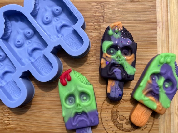 3d Zombie Lolly Wax Melt Silicone Mold for Wax. Wax Melt Silicone Mould.  Halloween Silicone Mold. Toe Tag Silicone Mould 