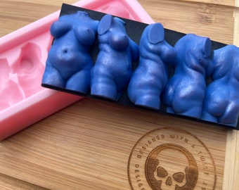 Plus Size Turning Goddess Torso Snapbar Silicone Mold for Wax. Wax Melt Silicone Mould.