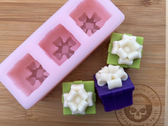 3d Christmas Present Wax Melt Silicone Mold for Wax. Present Wax