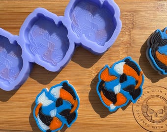Silikonform Koi Fisch für Wachs, Resin, Ton, Fondant, Schokolade, Isomalt, Seife, Cake Toppers & mehr. Silikonform.