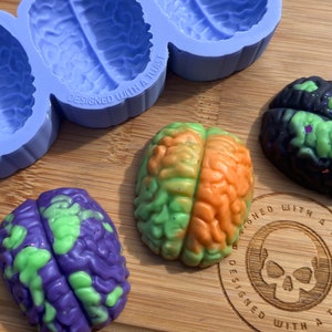 3d Brain Wax Melt Silicone Mold for Wax. Wax Melt Silicone Mould. Halloween Silicone Mold. Toe Tag Silicone Mould
