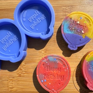 Silikonform alles Gute zum Geburtstag Ballon Wachs schmelzen Silikonform für Wachs, Resin, Ton, Fondant, Schokolade, Seife, Cake Toppers & mehr.