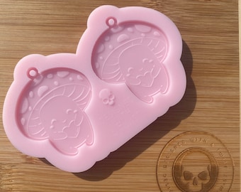 Cute Mushroom Earring Silicone Mold. Mushroom Earring Mold. Silicone mould for resin craft.