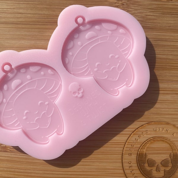 Cute Mushroom Earring Silicone Mold. Mushroom Earring Mold. Silicone mould for resin craft.