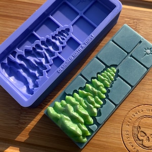 3D Christmas Tree Snapbar Silicone Mold for Wax. Tree Wax Melt Silicone Mould.
